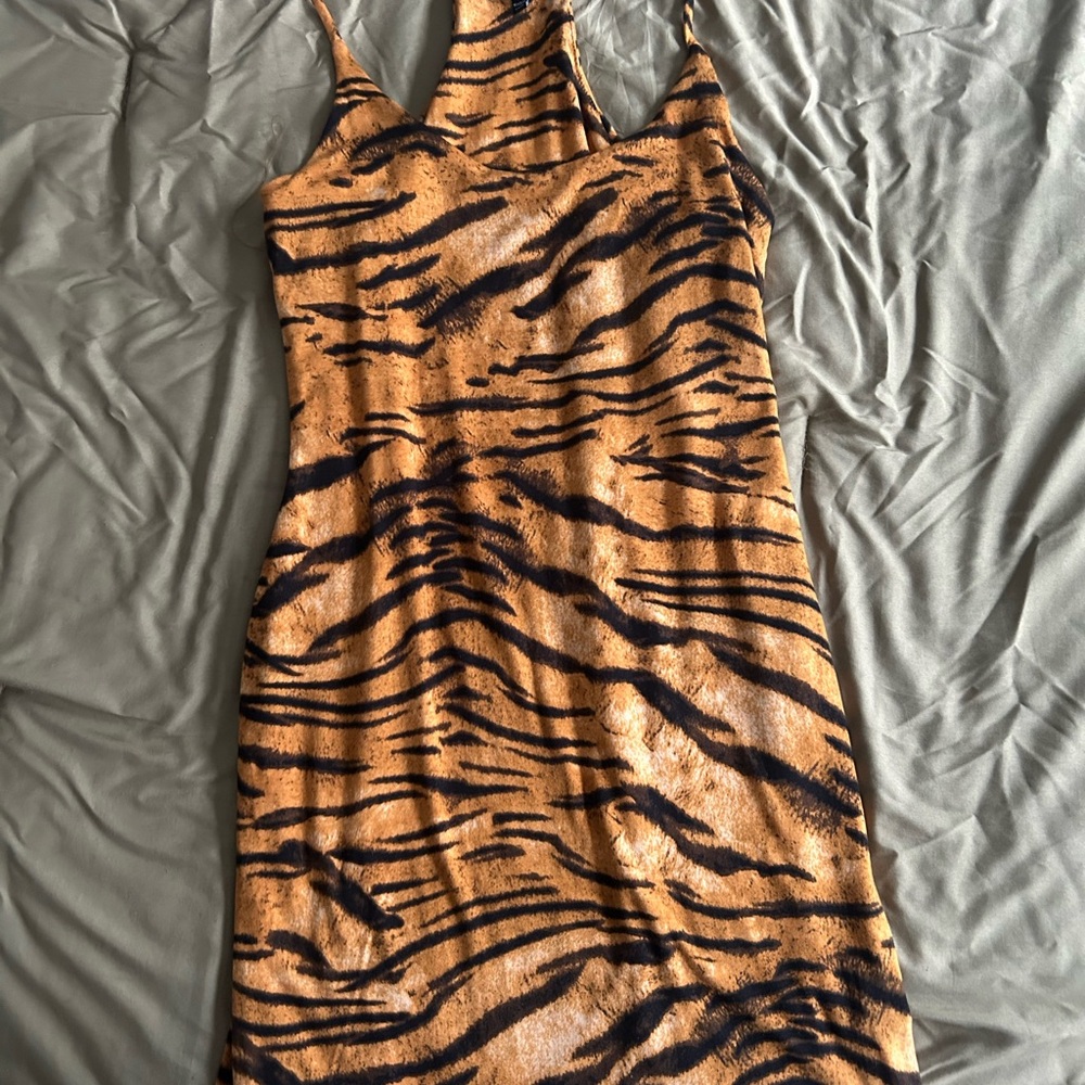 Tiger Print Sleeveless Dress